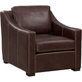 Andrew Accent Chair in Brighton Chocolate Brown Leather & Oak